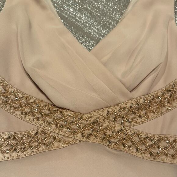 Eliza J Dress Nude Criss Cross Bodice, Womens Size 4 - Picture 6 of 7